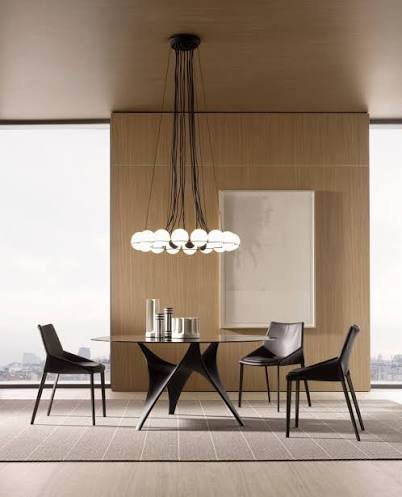 Table Molteni Arc marbre et bois (variante)